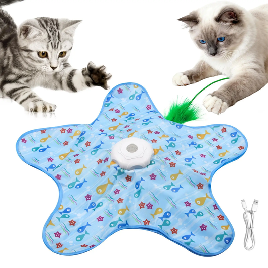 ✨Interactive Random Moving Feather Cat Toy🐱 Hide-and-seek Rechargeable Cat Plaything🔋 Great for indoor exercise & relieve cat boredom😺 Suitable for all cat breeds🐾-XLB