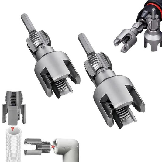 1/2'' 3/4'' PVC Pipe Thread Cutting Tool Integrated Internal & External Pipe Threading Tool Upgrade Pipe Thread Cutting Tool for Plumbing DIY Repairs-DZT