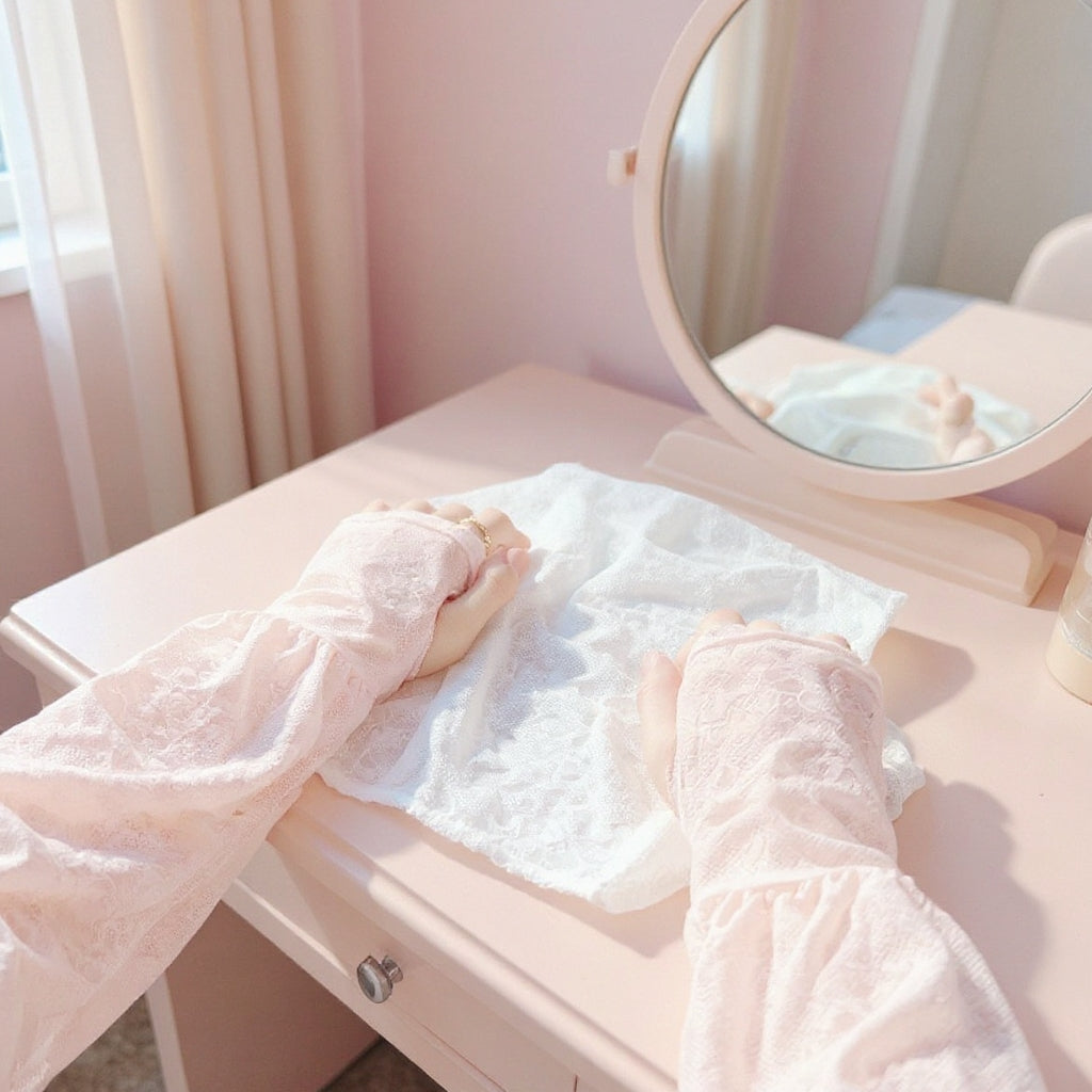 🧊New lace ice sleeve, gentle summer fairy style, suitable for driving, outdoor sun protection, loose cycling, breathable arm protector sleeve-CJP