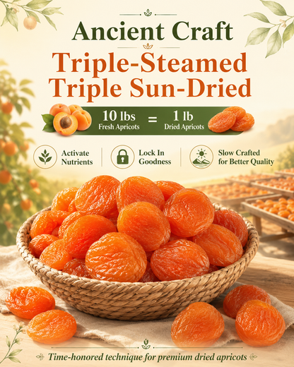 🍑Ancient 3-Steam 3-Dry Golden Apricots | Healthy Family Snack-WBJ