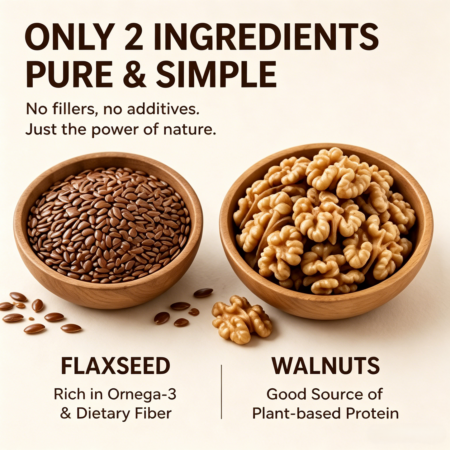 🌰Low Sugar Flaxseed Walnut Crisp Bars, Rich in Omega-3 & Dietary Fiber, Antioxidant Healthy Nut Snack for Blood Sugar & Cholesterol Support-WBJ