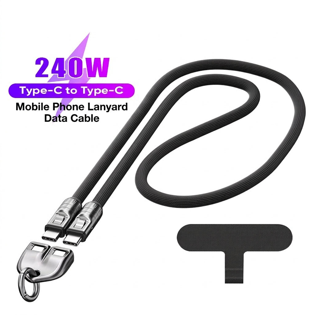 🚀 Free Your Hands, Power Your Life! The Ultimate 2-in-1 240W Lanyard Data Cable-DZT