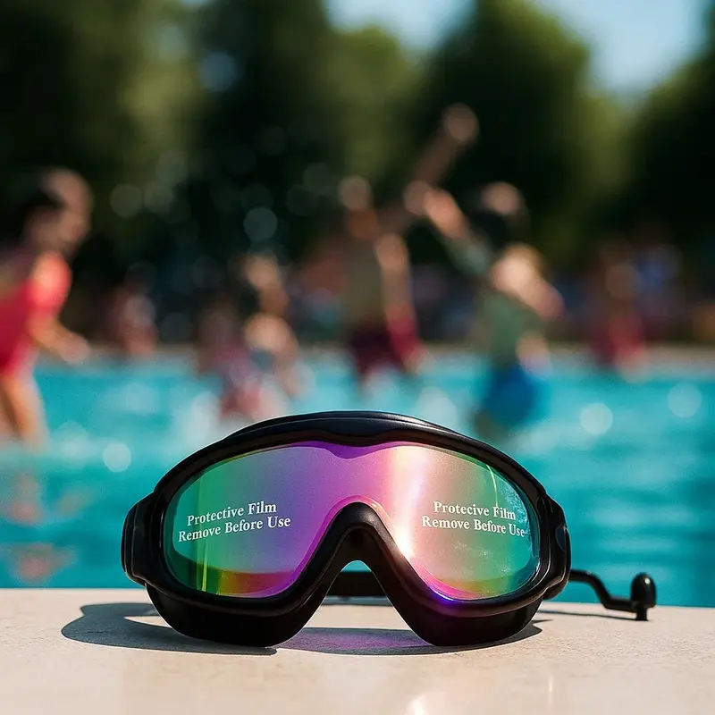 🏊Swim Goggles for Adults & Kids✨ Anti-fog & UV protective lenses🌞, equipped with earplugs and nose clip👂👃 Comfortable waterproof fit💧, ideal for swimming training & outdoor water fun-XLB
