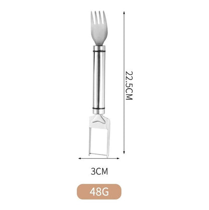 🍉2 Pack 2-in-1 Watermelon Fork Slicer🍉, Stainless Steel Fruit Cutter Cube Cutting Tool-AUX