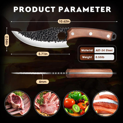 🗡️ Hand-Forged Viking Butcher Knife: The Ultimate Multi-Purpose Kitchen Tool-CJP