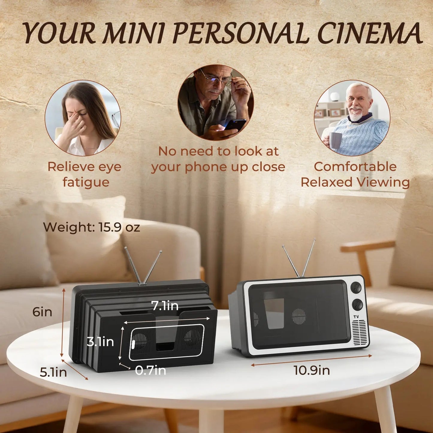 Premium Retro TV Smartphone Screen Magnifier | Foldable 3D HD Display Stand 📺✨ LGZ
