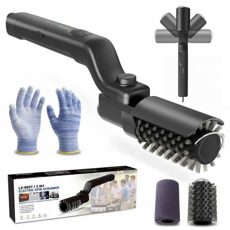 Premium Cordless Electric BBQ Grill Brush | High-Torque Cleaner with Adjustable Angle & Replacement Heads 🥩🔥 LGZ