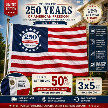 Last Day 49% OFF🔥250th Anniversary USA Commemorative Flag (3x5 Ft),Double-Sided Embroidered LGZ