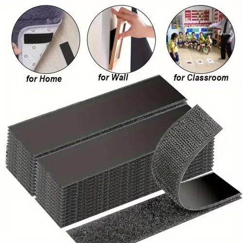 🏠Heavy Duty Waterproof Self-Adhesive Double Sided Hook and Loop Strips, Reusable Mounting Tape for Wall Hanging Picture Frames, Frame Wall Decor, Cable Organizer (Home & Office Use)-AUX