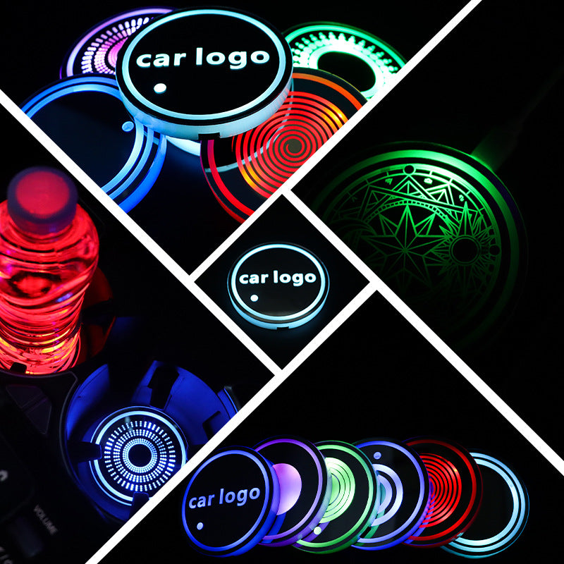 ✨LED Car Cup Holder Lights | Smart Sensor, USB Rechargeable, Multi-Color Ambient Lights ✨-CJP