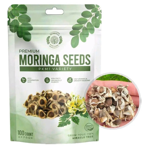 Moringa Seeds - Non-GMO, High Germination Rate, Organically Grown, Fast-Growing Superfood Tree - Approx. 50 Seeds - Suitable for Home Cultivation & Edible Use.-KPL