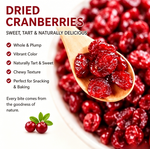 🌿 Dried Cranberries 🍒 – A Tasty Fruit Snack Packed with Natural Goodness.-KPL