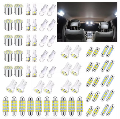 Ultimate 42-Piece Ultra-Bright Car LED Interior Upgrade Kit - Universal Compatibility Dome, Map & License Plate Lights-XXS