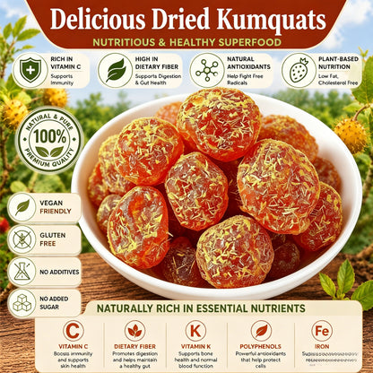😋Premium Sun-Dried Kumquat🍃Naturally Sweet, Delightfully Chewy Superfood Snack-CJP
