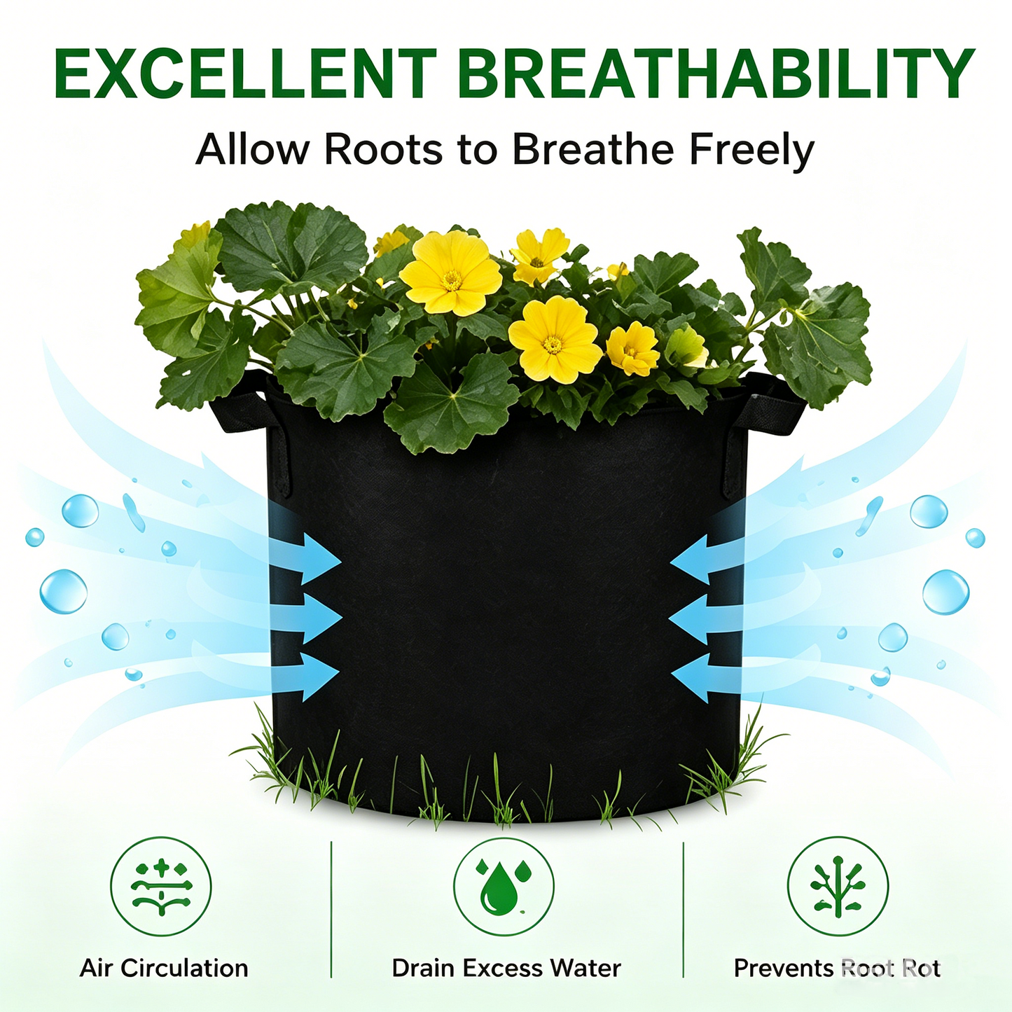 🌱 Premium Non-Woven Grow Bags | Breathable Fabric Pots for Healthier Plants & Bigger Harvests-WBJ