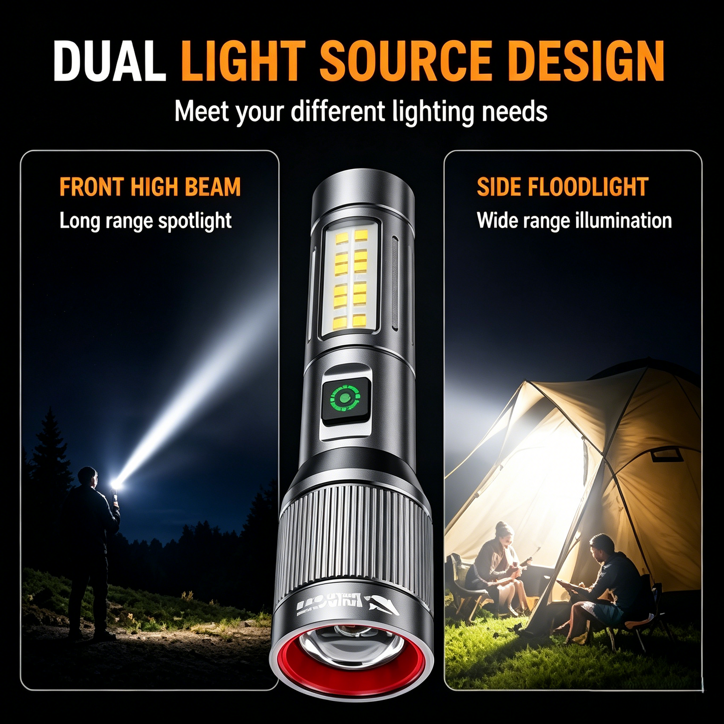 🔦 All-in-One Rechargeable Flashlight for Camping, Hiking & Emergencies ⛺-WBJ