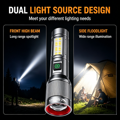 🔦 All-in-One Rechargeable Flashlight for Camping, Hiking & Emergencies ⛺-WBJ