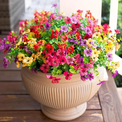 6-Color Artificial Flower (6/12pcs/set), UV Resistant Colorful Fake Flower, Decorative Bouquet for Home Garden Party Wedding Decor, Artificial Flowers Bouquet-LGZ