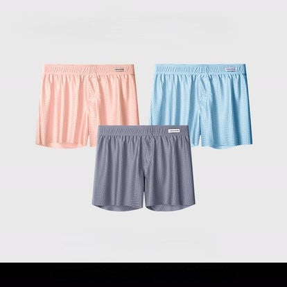 ❄️Men's Ice Silk Shorts | Breathable & Quick‑Dry, Cooling Sensation, Antibacterial & Odor‑Resistant, 3‑in‑1 for Underwear / Sleepwear / Beachwear-AUX