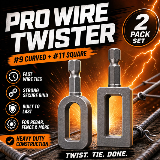 🔩 Heavy-Duty Wire Twister Tool for Drill ⚙️, High-Carbon Steel Rebar Tie Wire Twisting Bit, Fast Wire Tying Attachment for Construction 🏗️, Fencing 🚧, and Gardening 🌱-XLB