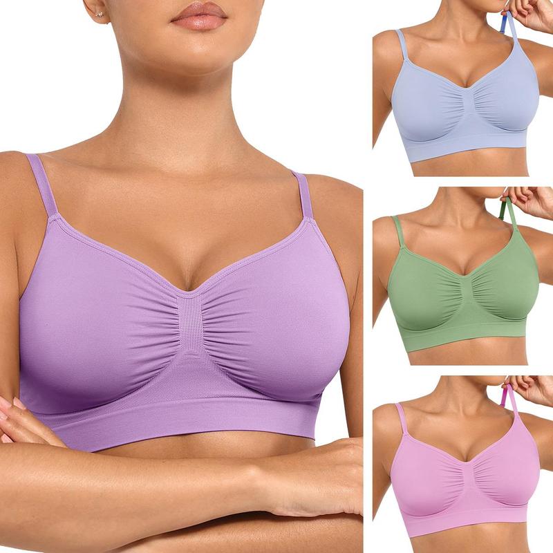 Seamless Comfort Wireless Bra, Plus Size Soft Support Bralette with Adjustable Straps, No Underwire Everyday Bra-TTT