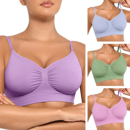 Seamless Comfort Wireless Bra, Plus Size Soft Support Bralette with Adjustable Straps, No Underwire Everyday Bra-TTT