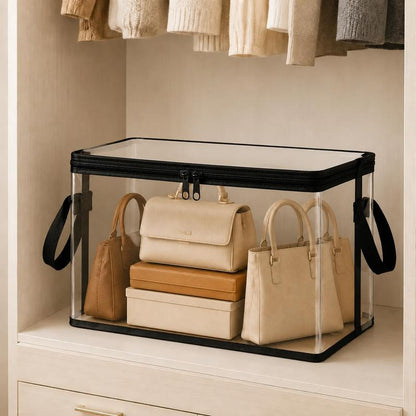 📦📦Large Clear Thick Plastic Storage Box with Hinged Lid, Heavy Duty High Capacity Organizer Bin, Free Shipping for Home Camping Travel Attic Moving-AUX