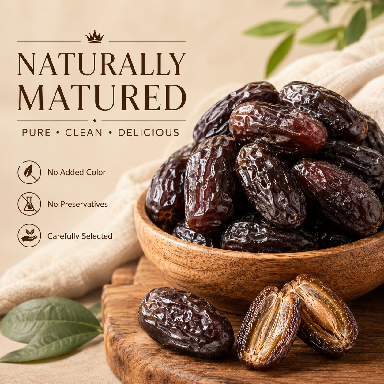 Premium Sun-Dried Black Medjool Dates High Potassium & Fiber Support Heart & Blood Pressure Health-LT