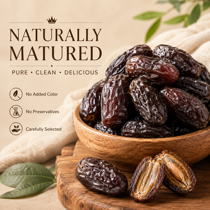 Premium Sun-Dried Black Medjool Dates High Potassium & Fiber Support Heart & Blood Pressure Health-LT