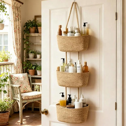 🧺 3-Tier Over Door Storage Basket • Bathroom & Nursery Organizer 🚪-VIM