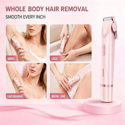 🪒 2-in-1 Painless Electric Hair Remover | USB Rechargeable Shaver & Trimmer for Whole Body Use-LT