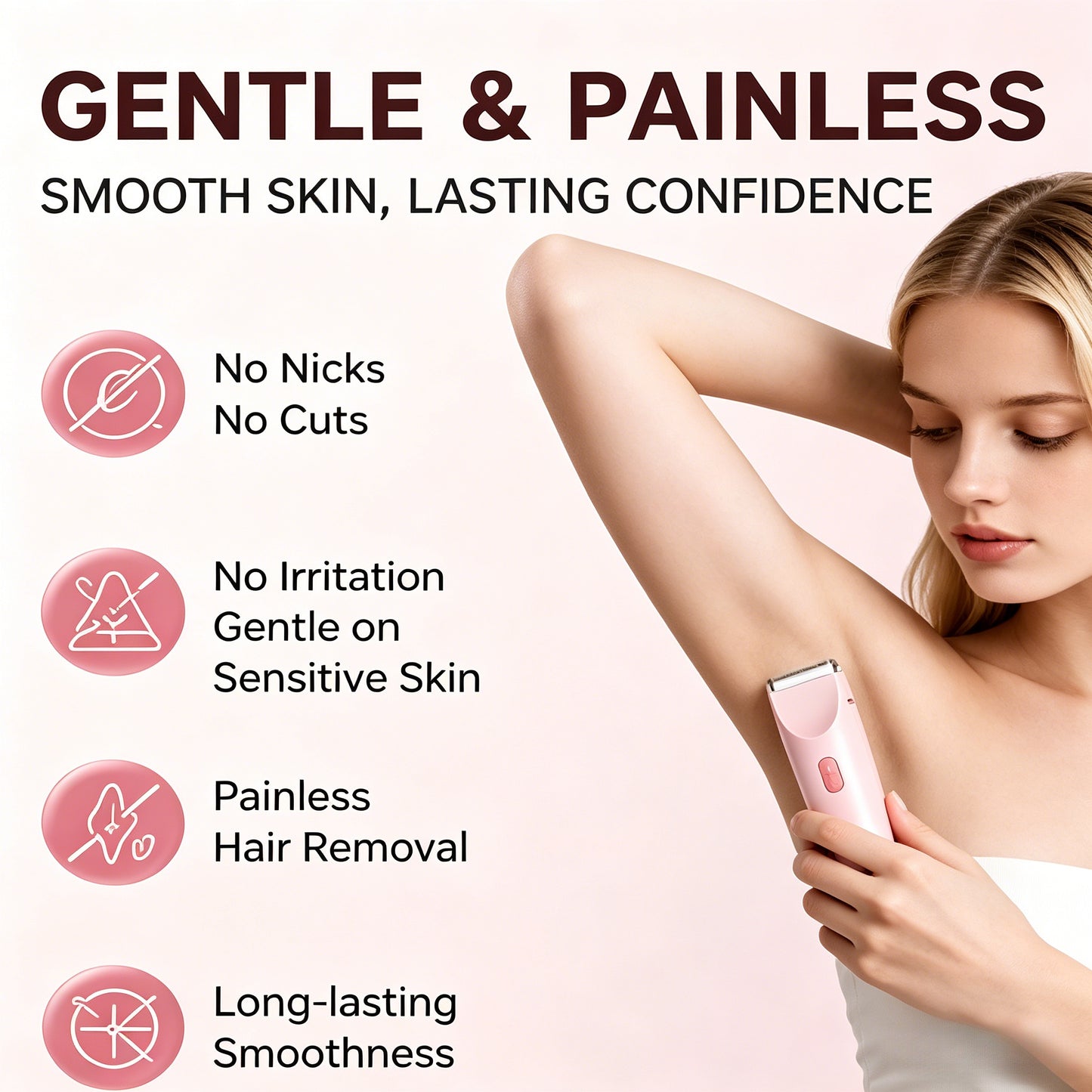 🪒 2-in-1 Painless Electric Hair Remover | USB Rechargeable Shaver & Trimmer for Whole Body Use-LT