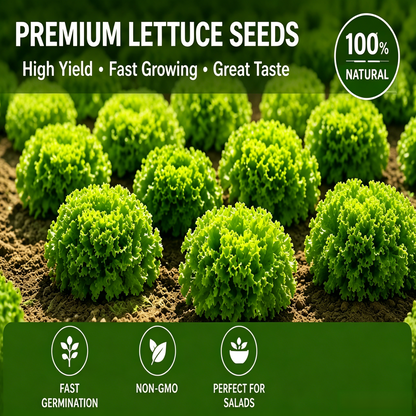 🥬 Large Salad Lettuce Seeds - Non-GMO, High Germination, Easy to Grow for Home Garden-LT