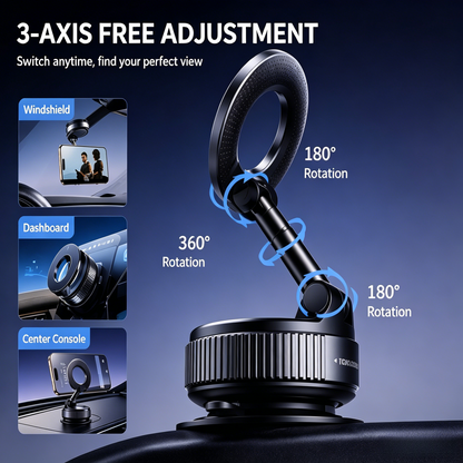 🚗 Foldable Vacuum Magnetic Car Phone Holder Strong Suction Universal Car Mount-LT