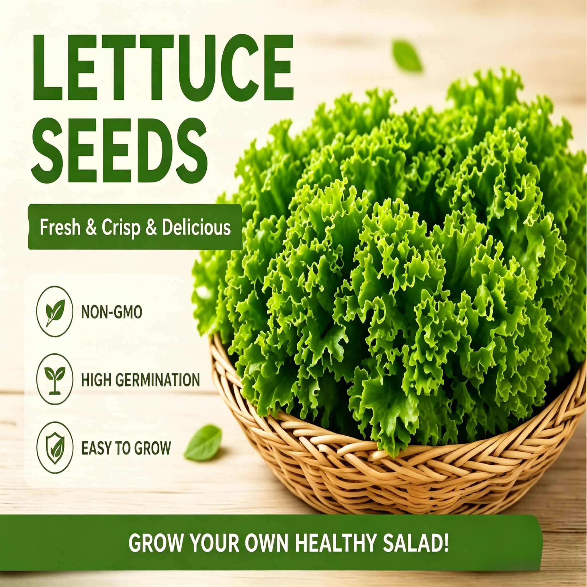 🔥🔥🔥Large Leaf Salad Vegetable Seeds - 5 Packs