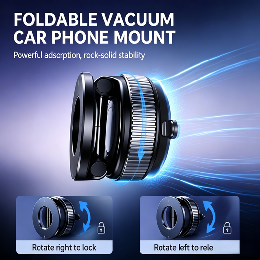 🚗 Foldable Vacuum Magnetic Car Phone Holder Strong Suction Universal Car Mount-LT