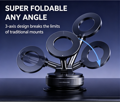 🚗 Foldable Vacuum Magnetic Car Phone Holder Strong Suction Universal Car Mount-LT