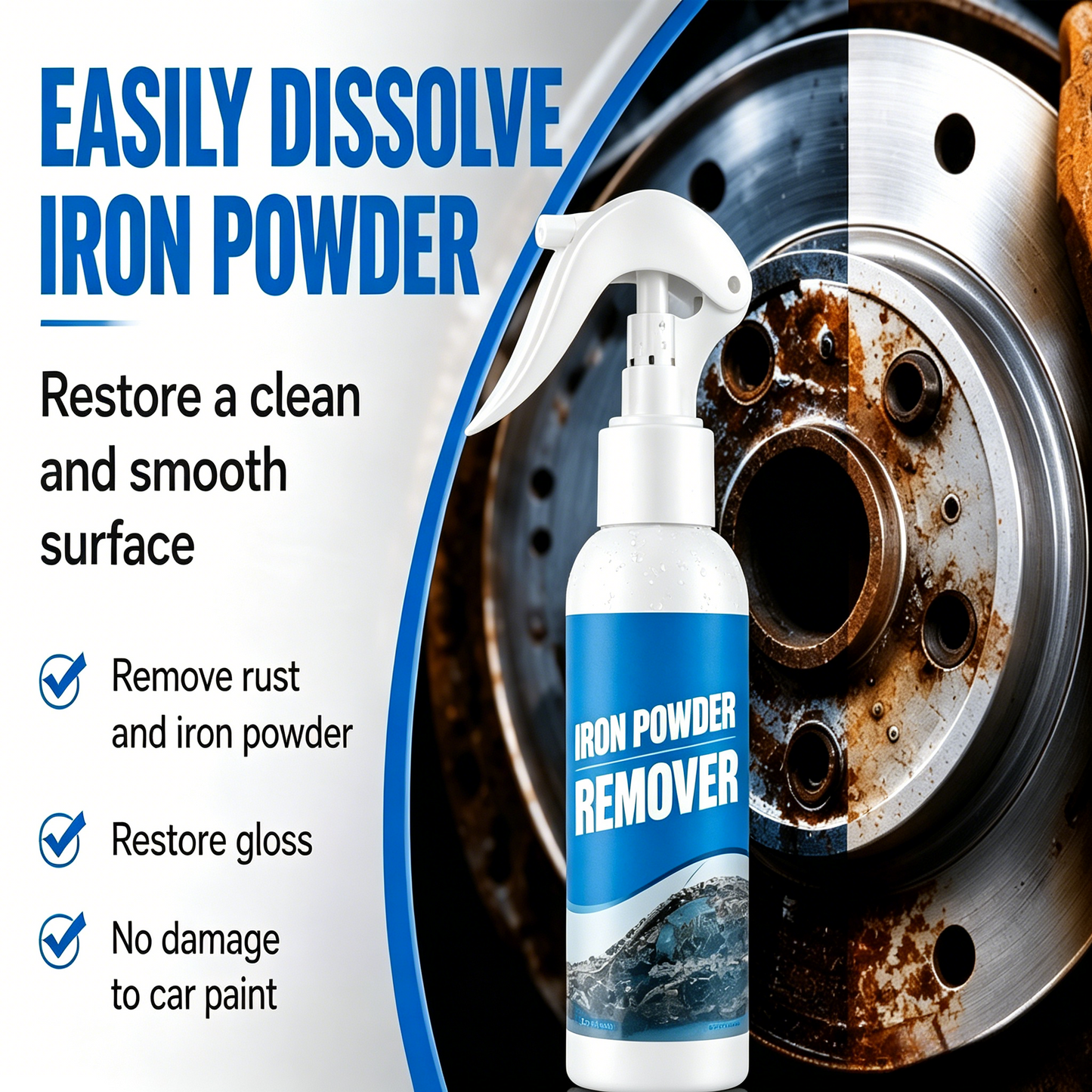 ✨ Iron Fallout Remover for Cars - Fast-Acting Wheel Cleaner, Dissolves Rust & Iron Particles Without Damaging Paint-LT