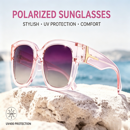 👓 Wear Over Myopia Glasses Polarized Sun Shades Unisex Eyewear-LT