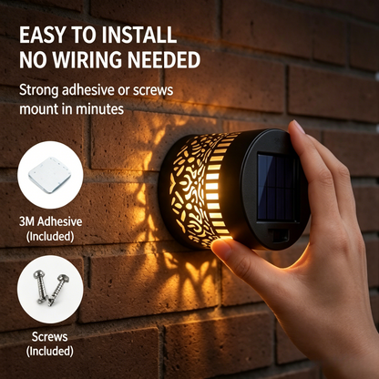 🎨 Mandala Pattern Solar Wall Light | Warm LED Projection Lamp for Patio & Yard Decor-LT