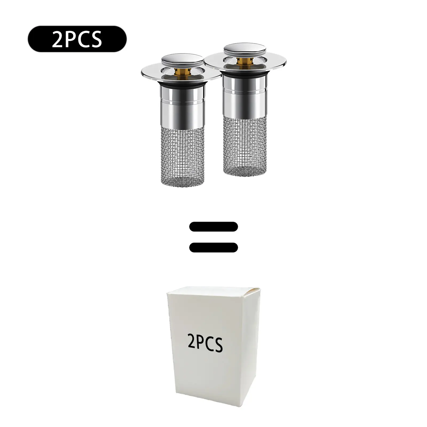 🚿 Bathroom Sink Drain Strainer. Pop-Up Stopper with Removable Stainless Steel Filter Basket ✨. Hair Catcher & Sink Plug Replacement-XLB