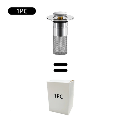 🚿 Bathroom Sink Drain Strainer. Pop-Up Stopper with Removable Stainless Steel Filter Basket ✨. Hair Catcher & Sink Plug Replacement-XLB