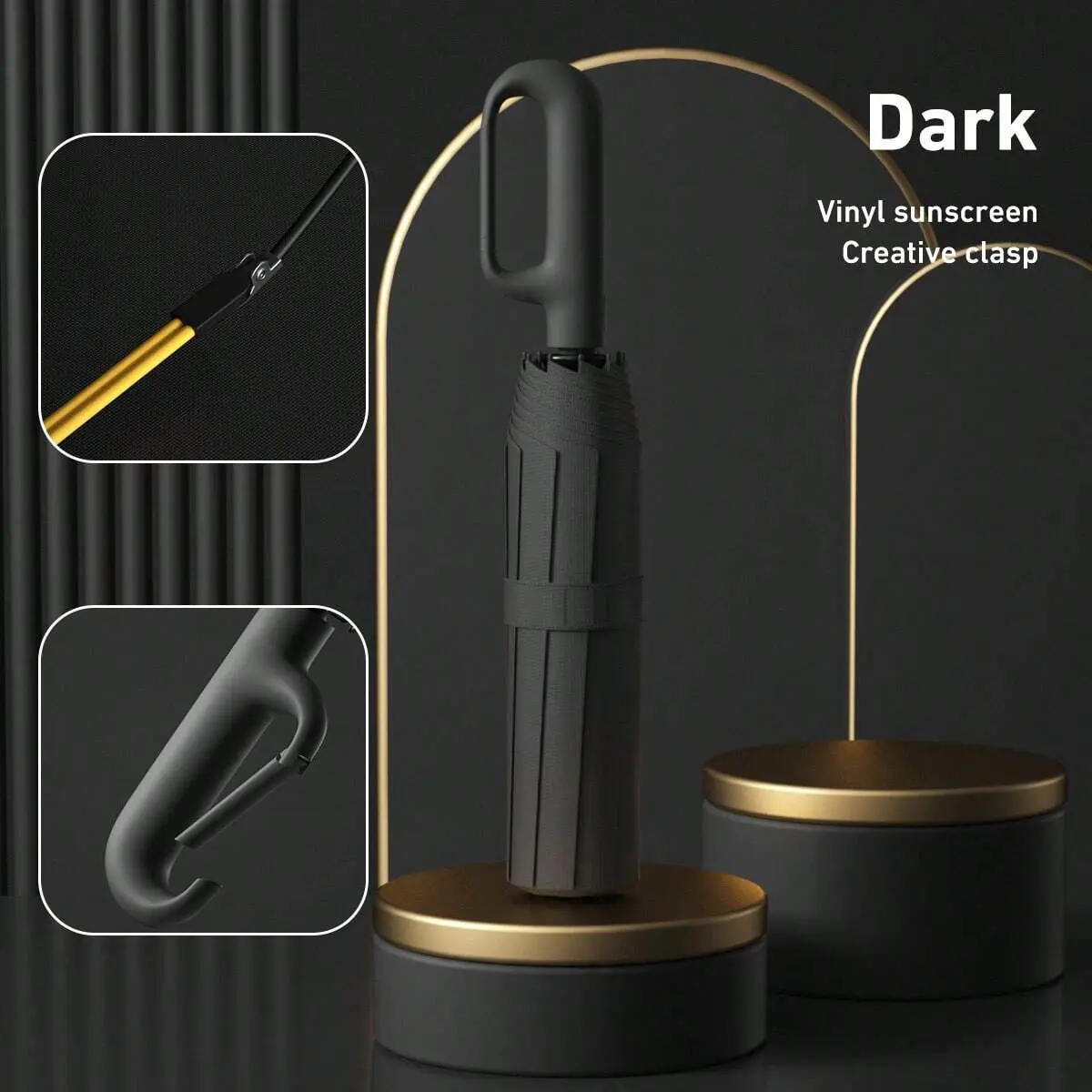 ☂️Automatic Folding Umbrella, Loop Buckle Design, Windproof Waterproof Sun Protection, Dual Use for Men Women-XLB