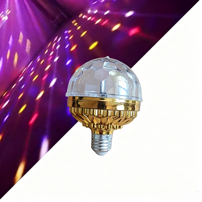 Colorful Rotating Disco Ball Light Bulb, 360° RGB Party Light for Home, Parties & Events-TTT