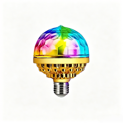 Colorful Rotating Disco Ball Light Bulb, 360° RGB Party Light for Home, Parties & Events-TTT