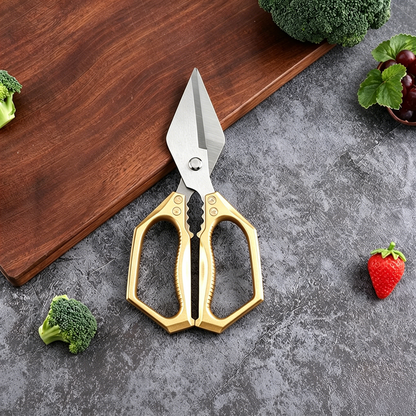 Heavy Duty Multi-Purpose Stainless Steel Kitchen Scissors, Sharp Bone Cutting Shears for Poultry, Vegetables, Fish and Nut Cracking-TTT