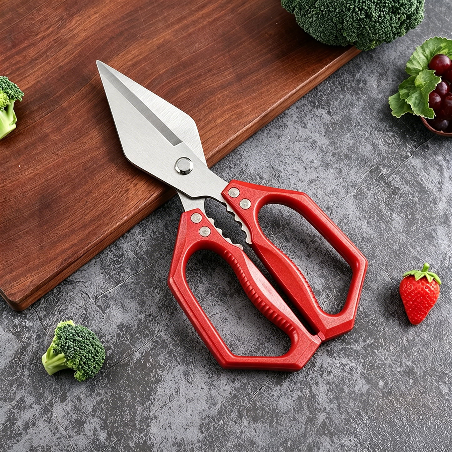 Heavy Duty Multi-Purpose Stainless Steel Kitchen Scissors, Sharp Bone Cutting Shears for Poultry, Vegetables, Fish and Nut Cracking-TTT