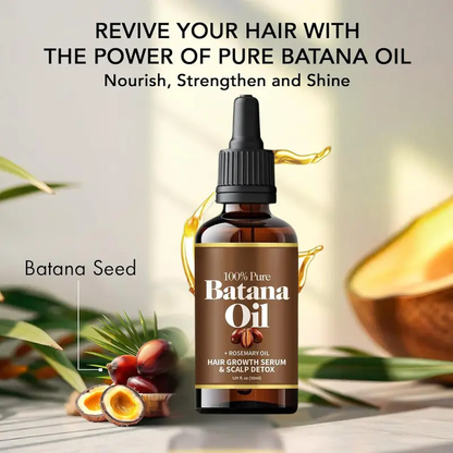 ✨ 100% Pure & Natural Batana Oil with Rosemary 🌿 Revitalizing Hair Growth Serum - Nourishes & Strengthens for Strong, Healthy Hair 👩‍🦰👨‍🦱 Unisex Formula | Perfect Father’s & Mother’s Day Gift 🎁-XLB