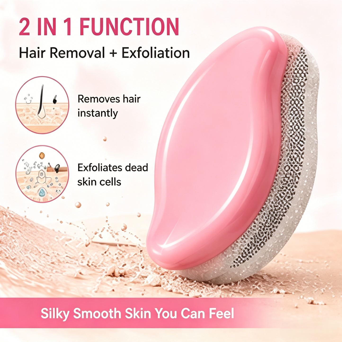 ✨Painless Nano Crystal Hair Eraser, Magic Physical Hair Removal Tool, Reusable Silky Smooth Skin Exfoliator for Legs Arms Body, No Wax No Razor for Women & Men-WBJ