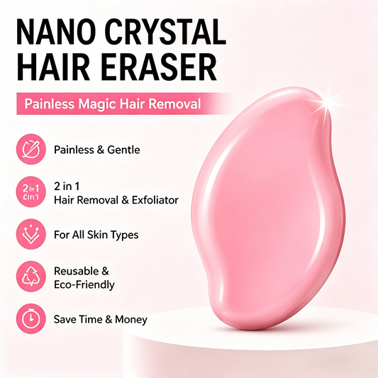 ✨Painless Nano Crystal Hair Eraser, Magic Physical Hair Removal Tool, Reusable Silky Smooth Skin Exfoliator for Legs Arms Body, No Wax No Razor for Women & Men-WBJ